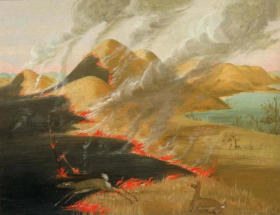 Prairie Bluffs im Feuer - George Catlin