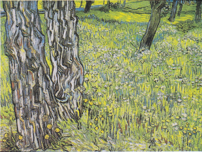 Blühende Wiese mit Bäumen und Löwenzahn - Vincent van Gogh