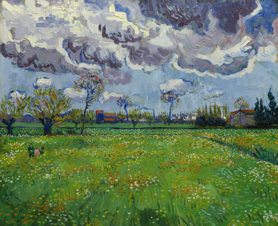 Landschaft unter einem bewegten Himmel - Vincent van Gogh