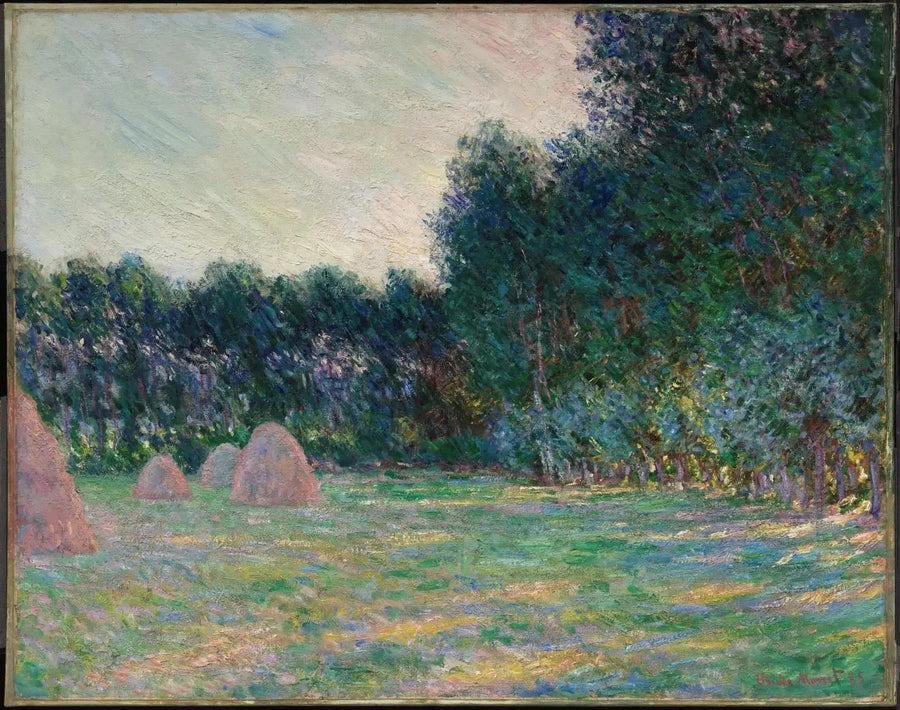 Wiese mit Heuhaufen bei Giverny - Claude Monet