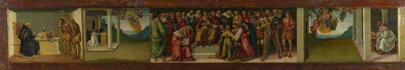 Prédelle : Esther et la vie de saint Jérôme - Luca Signorelli image 1 reproduction de peinture à l’huile