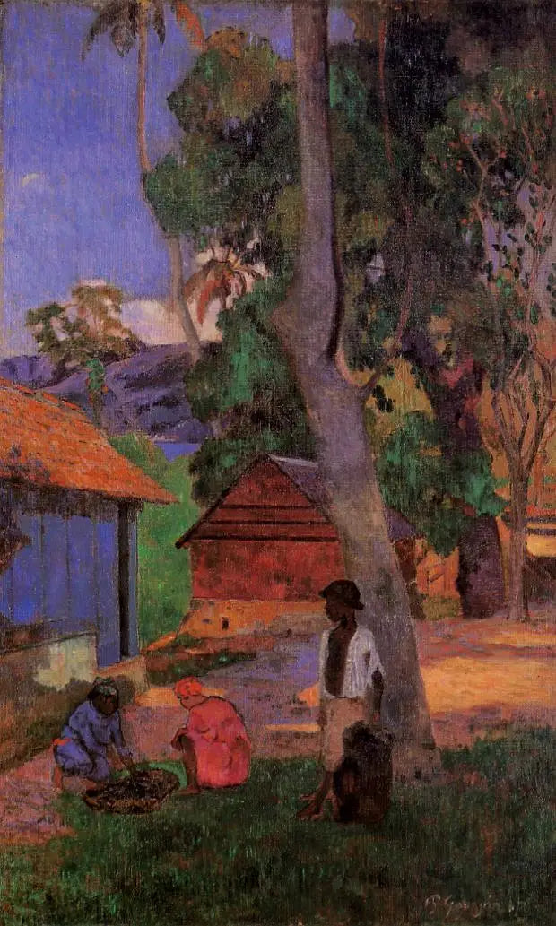 Nahe den Hütten, oder Rund um die Hütten - Paul Gauguin