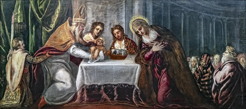 Darstellung der Präsentation Jesu im Tempel - Jacopo Tintoretto