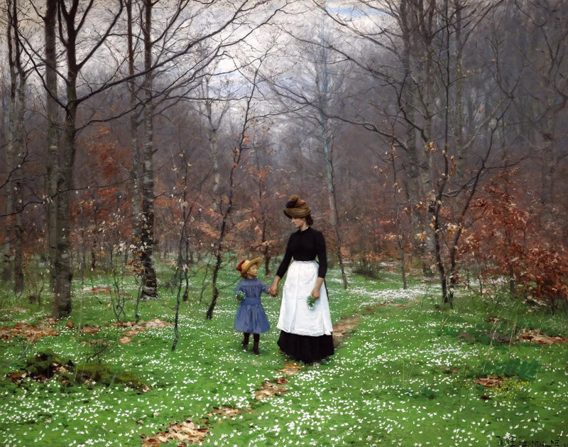 Frühling; die ersten Anemonen - H. A. Brendekilde