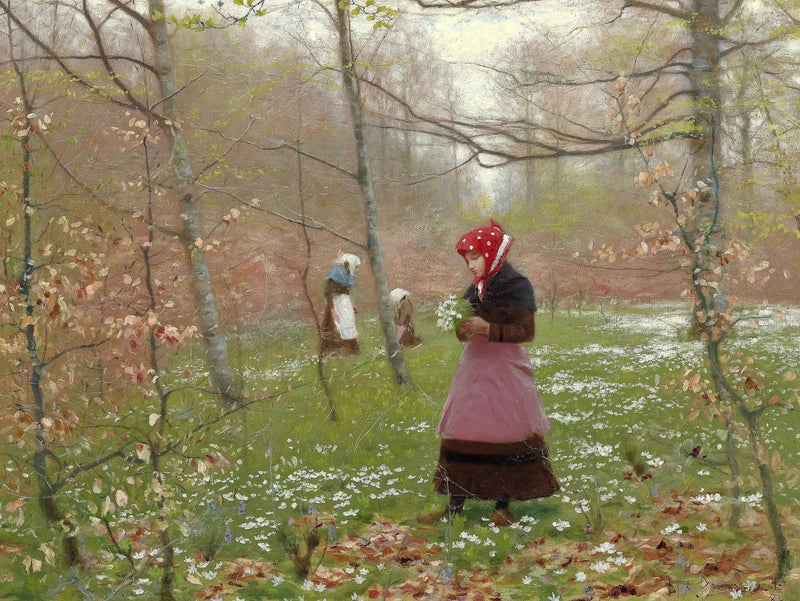 Frühling. Die ersten Anemonen. - H. A. Brendekilde