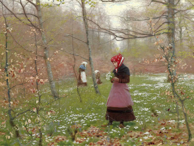 Frühling. Die ersten Anemonen. - H. A. Brendekilde