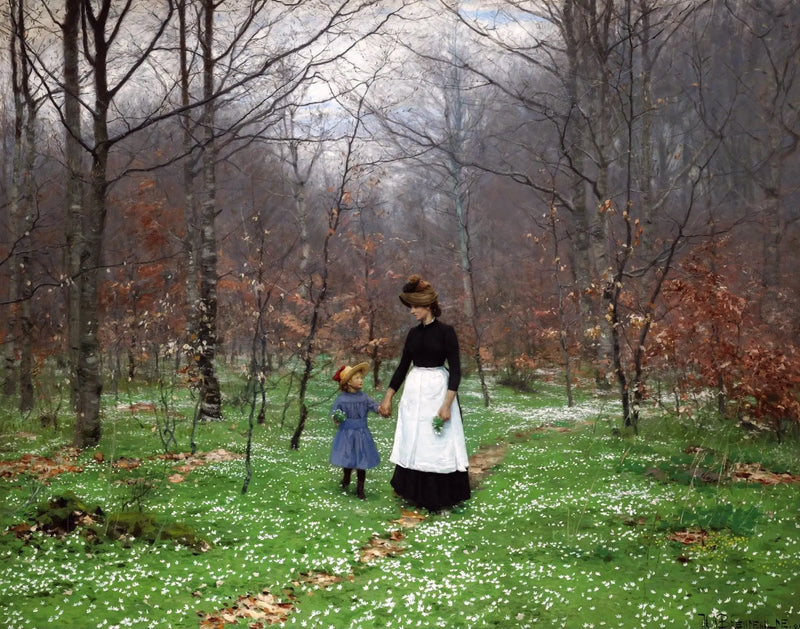 Frühling; die ersten Anemonen - H. A. Brendekilde