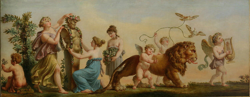Le Printemps (Salon des Saisons) : Amours, Lion, Couronnement d'un Terme - Pierre-Paul Prud'hon