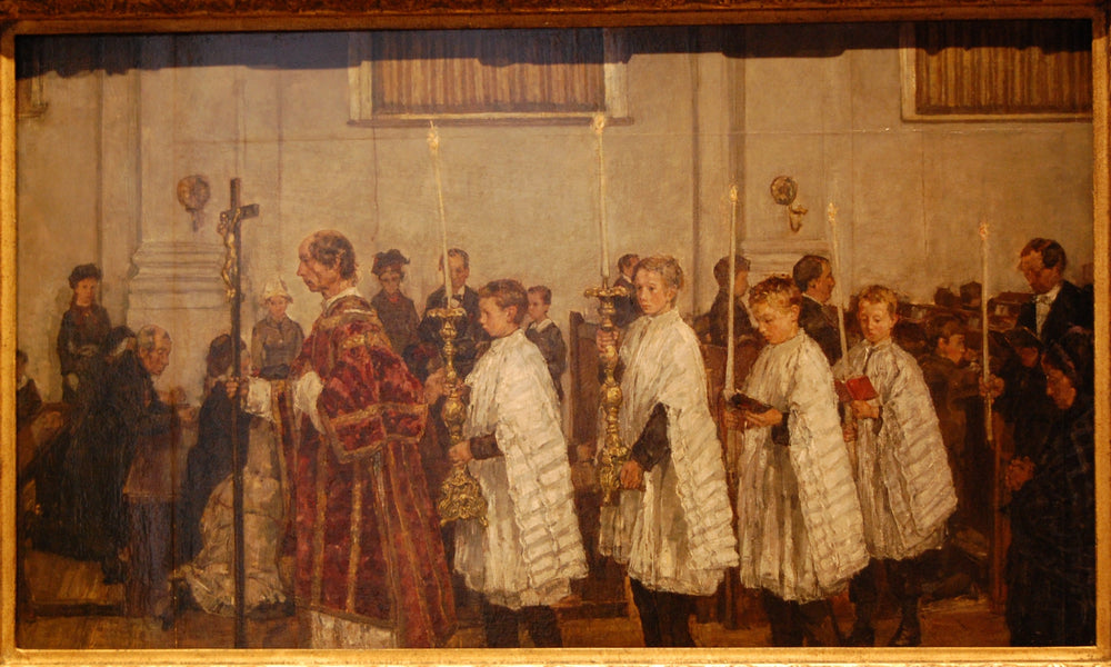 Procession dans l'église vieille-catholique de La Haye - Isaac Israëls image 1 reproduction de peinture à l’huile