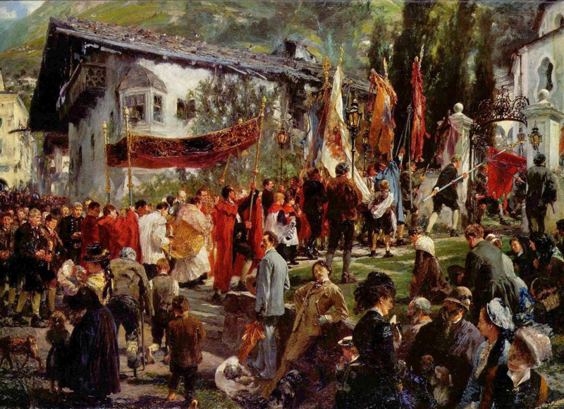 Prozession des Fronleichnams in Hofgastein - Adolph von Menzel