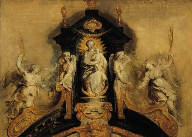 Projet pour le couronnement du maître-autel de l'église des Jésuites d'Anvers (aujourd'hui Saint-Charles-Borromée) - Peter Paul Rubens image 1 reproduction d’œuvre d’art à l’huile