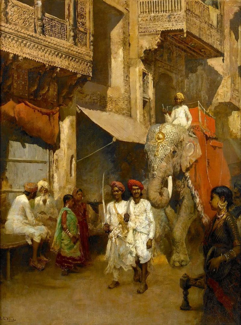 Spaziergang in einer indischen Straße - Edwin Lord Weeks