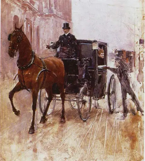 Spaziergang im Fiaker - Jean Béraud