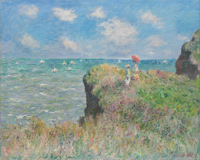 Spaziergang auf der Klippe, Pourville - Claude Monet