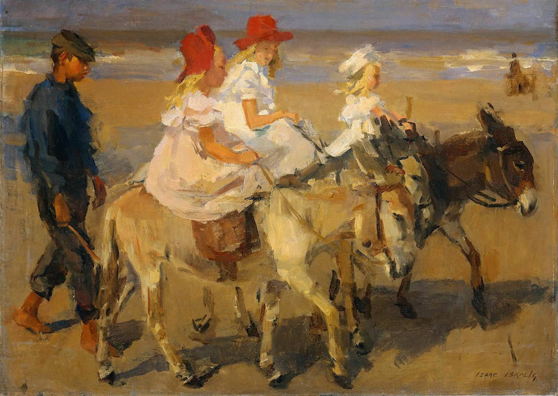 Eselreiten am Strand - Isaac Israel