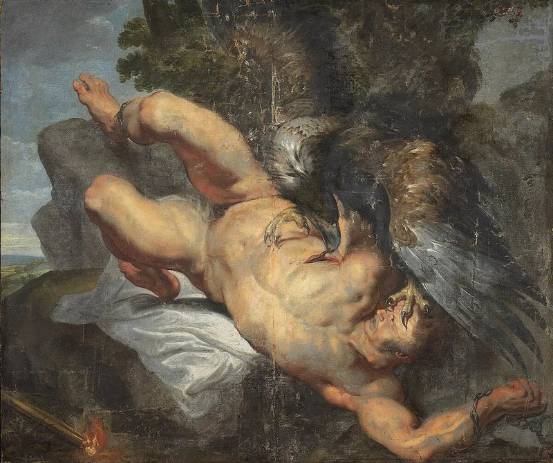 Prometheus gefesselt, mit dem Adler - Peter Paul Rubens