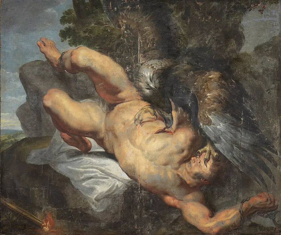 Prometheus gefesselt, mit dem Adler - Peter Paul Rubens