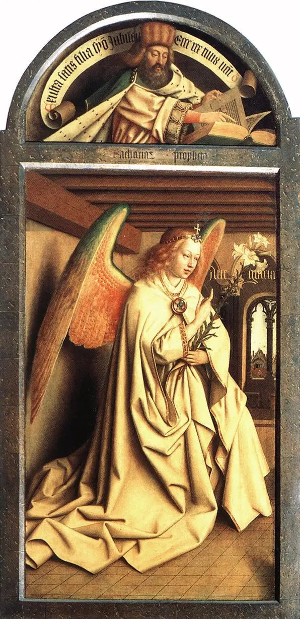 Prophet Zacharias ; Verkündigungsengel - Jan van Eyck