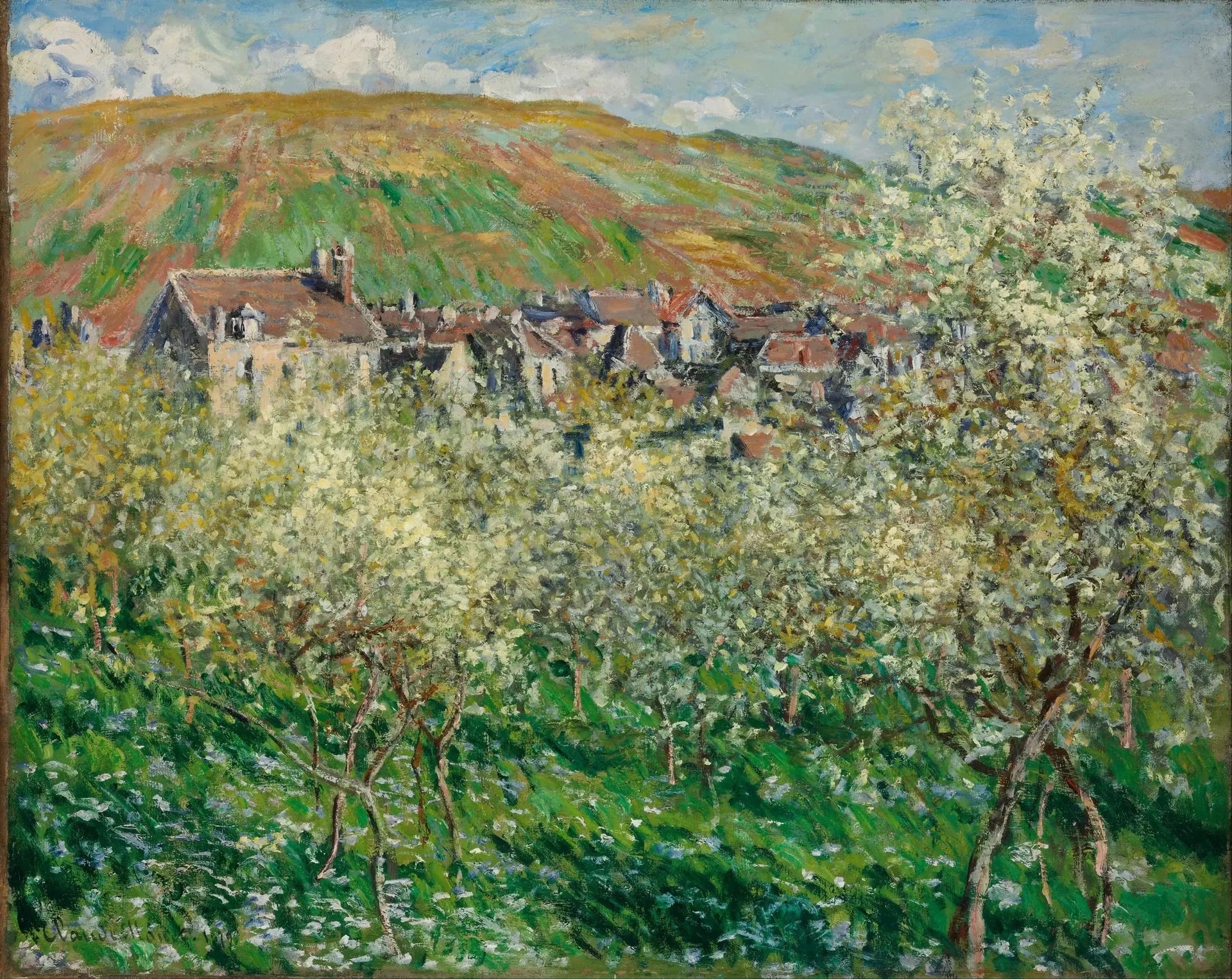 Pruniers en fleurs à Vétheuil W520 par Claude Monet, musée des Beaux-Arts de Budapest