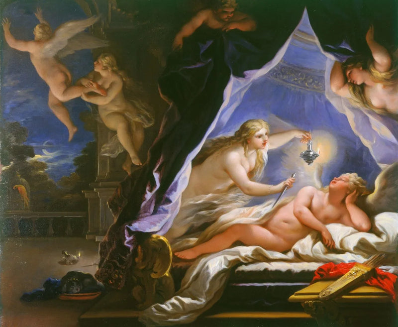 Psyche, die Cupido schlafend entdeckt - Luca Giordano