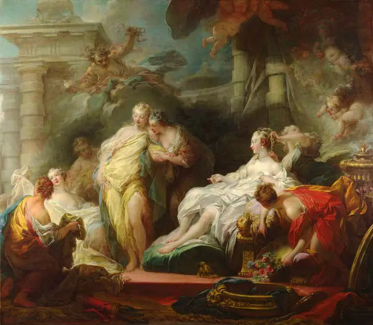 Psyché zeigt ihren Schwestern die Geschenke der Liebe - Jean-Honoré Fragonard