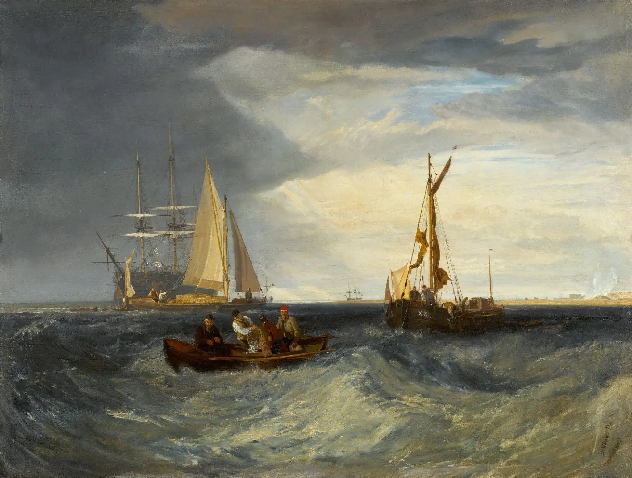 Purfleet and the Essex Shore as seen from Long Reach - J. M. W. Turner image 1 reproduction artisanale de tableau