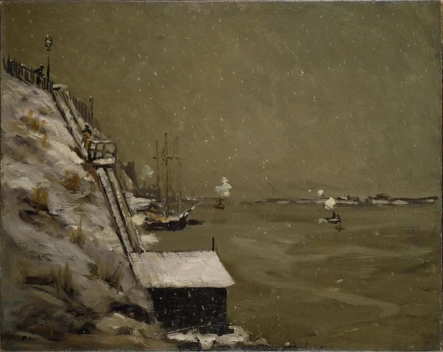Quai de l'East River, hiver - Robert Henri