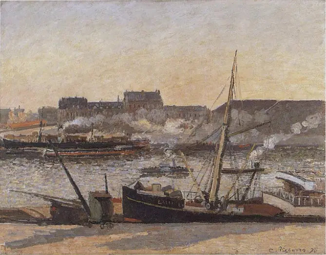 Börsenplatz, Rouen, Nachmittag - Camille Pissarro