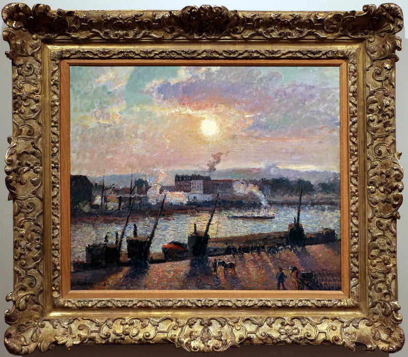 Börsenkai, Rouen, Sonnenuntergang - Camille Pissarro