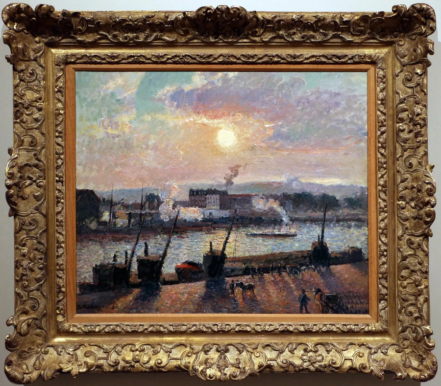 Börsenkai, Rouen, Sonnenuntergang - Camille Pissarro