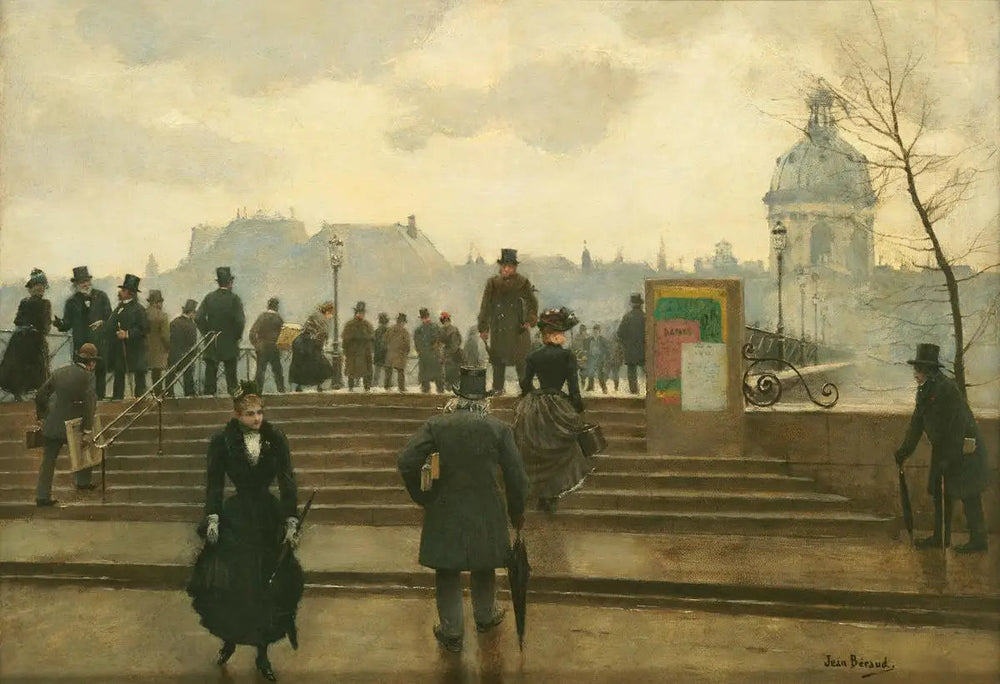 Quai de la Seine au Pont des Arts à Paris - Jean Béraud image 1 reproduction de peinture à l’huile