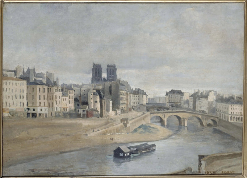 Quai des Orfèvres und pont Saint-Michel - Jean-Baptiste Camille Corot