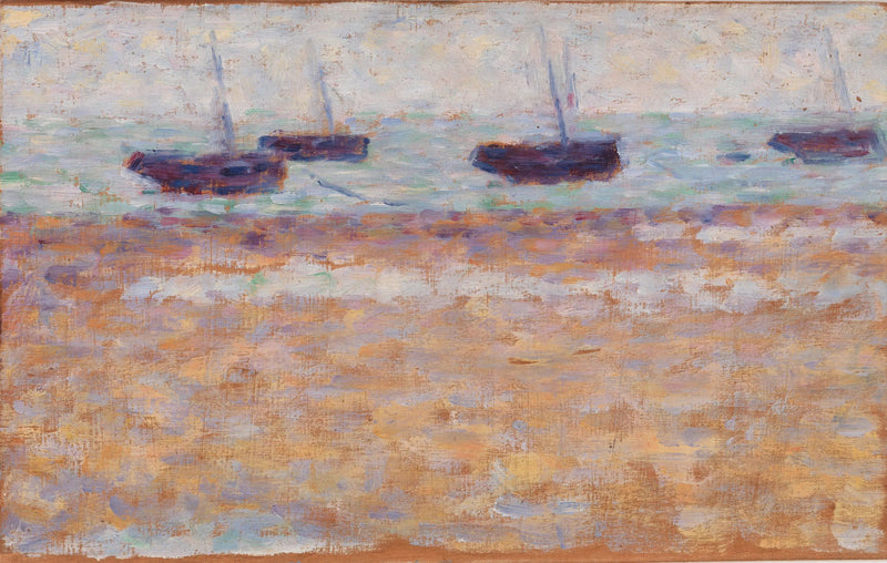 Vier Boote in Grandcamp - Georges Seurat