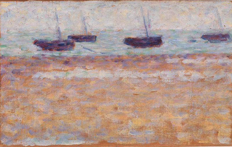 Vier Boote in Grandcamp - Georges Seurat