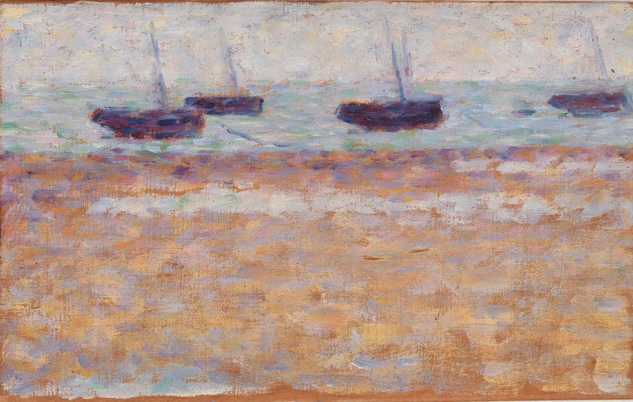 Vier Boote in Grandcamp - Georges Seurat