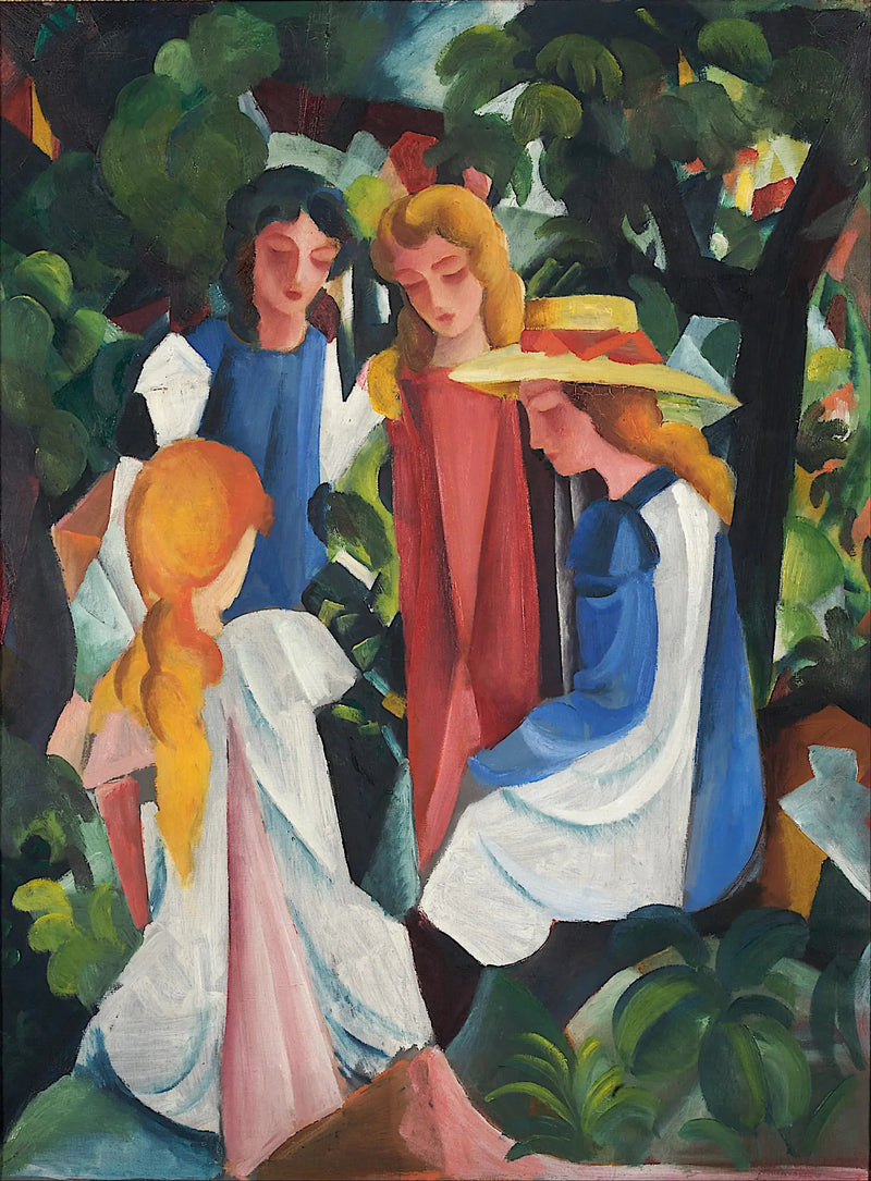 Vier junge Mädchen - August Macke