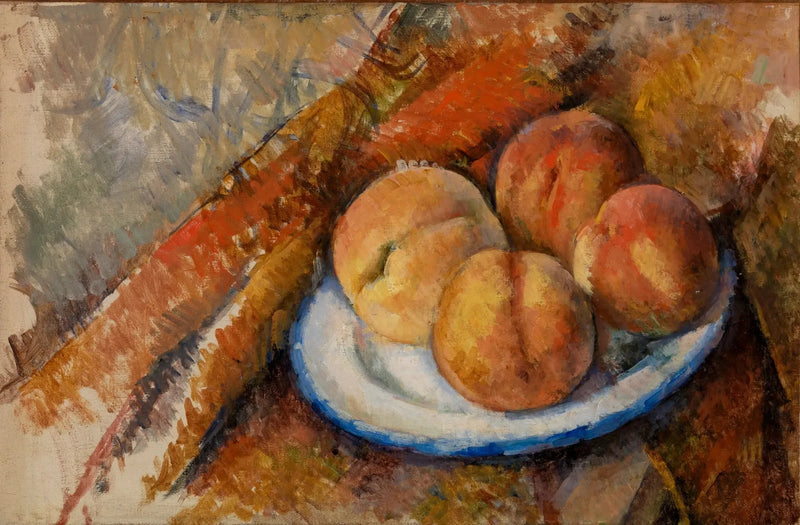Vier Pfirsiche auf einem Teller - Paul Cézanne
