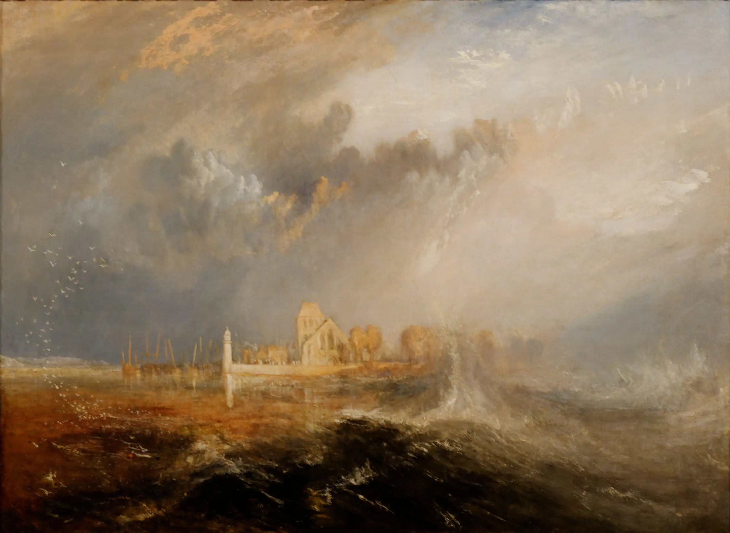 Quillebeuf, embouchure de la Seine. - J. M. W. Turner image 1 reproduction artisanale de tableau