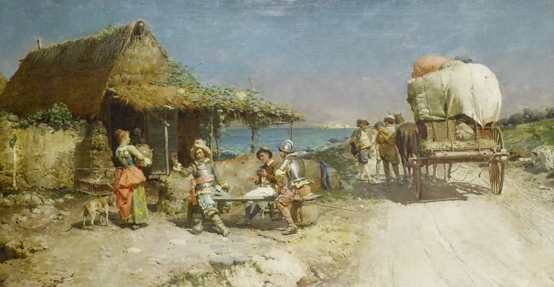 Erfrischungen in einer Gasthaus am Straßenrand - Cesare Augusto Detti