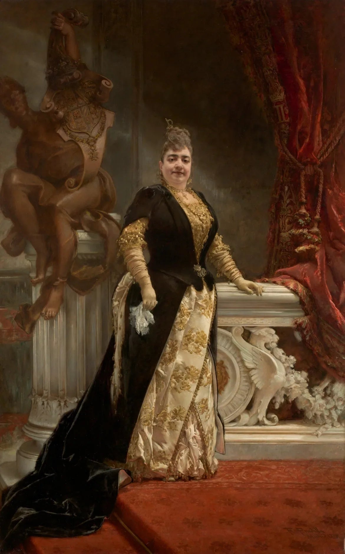 Raimunda Ossorio y Ortega, marquesa de Linares - Francisco Pradilla y Ortiz image 1 tableau peint à l’huile sur toile