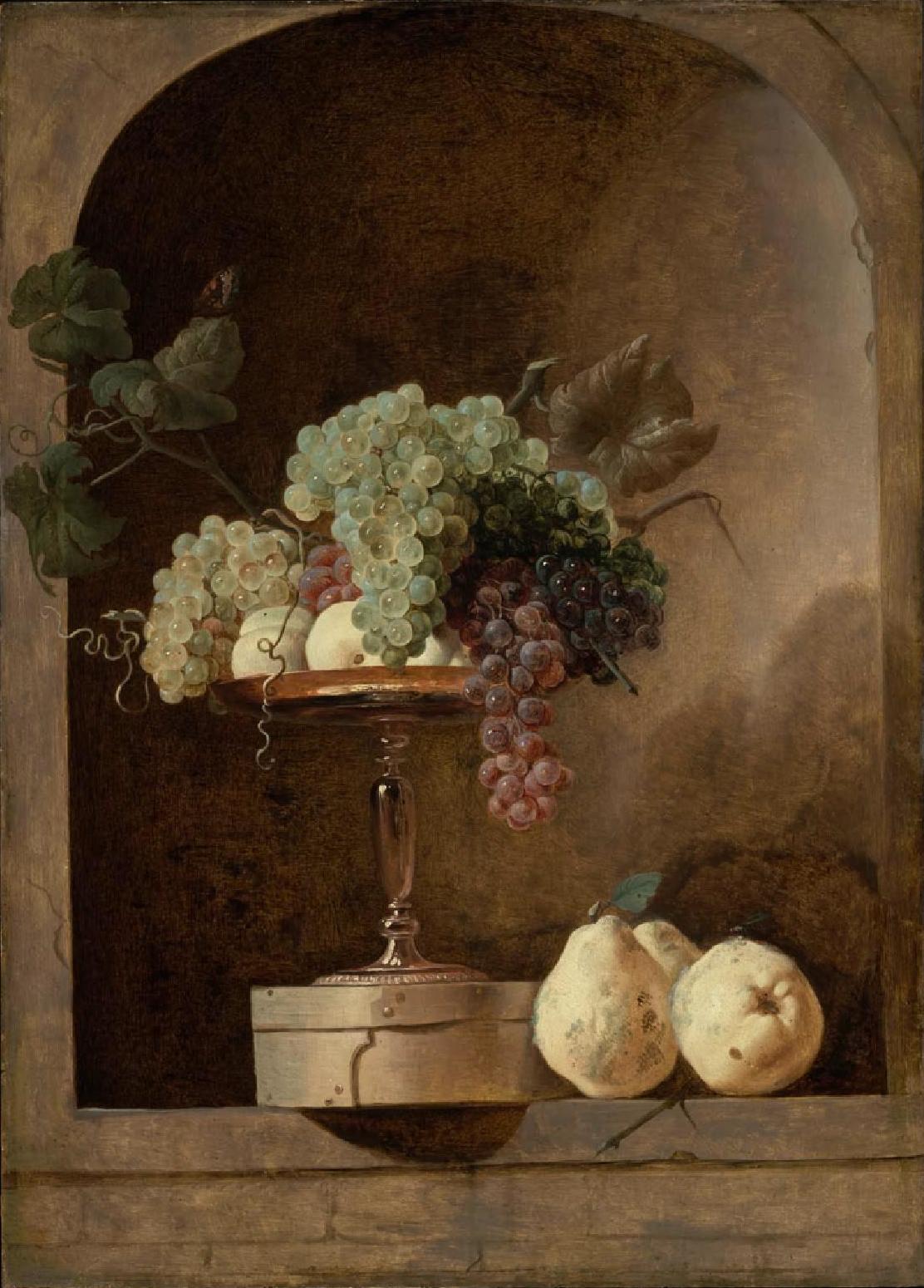 Raisins, pêches et coings dans une alcôve - Frans Snyders image 1 copie de tableau peinte à la main