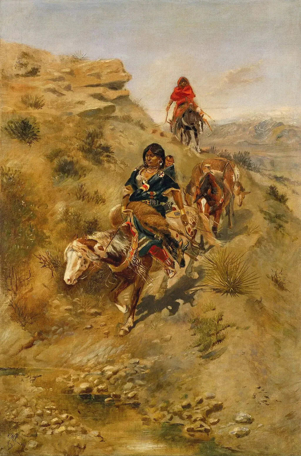 Ramener la viande à la maison - Charles Marion Russell image 1 tableau peint à l’huile sur toile