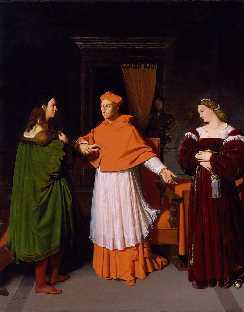 Raphael und die Nichte des Kardinals Bibbiena - Jean-Auguste-Dominique Ingres