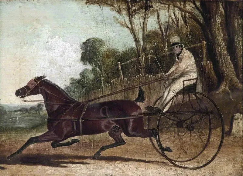 Rattler, un Pferd im Trab, gezogen von einem Buggy - John Frederick Herring, Sr.