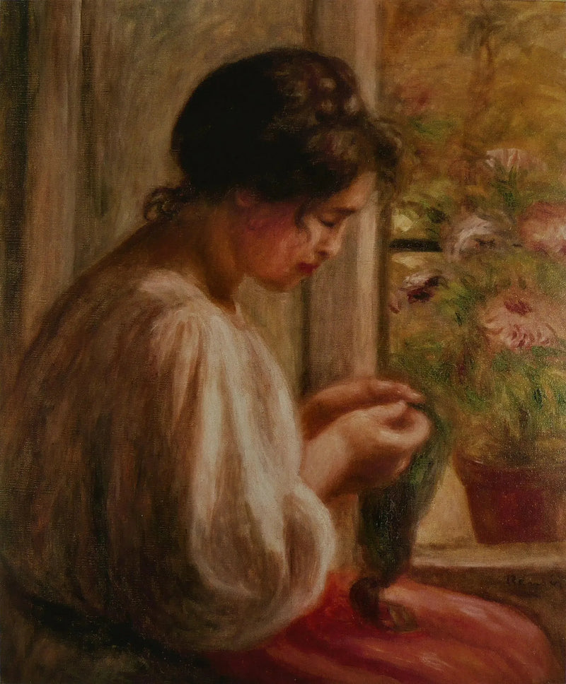 Fenster mit Ravaudeuse - Pierre-Auguste Renoir