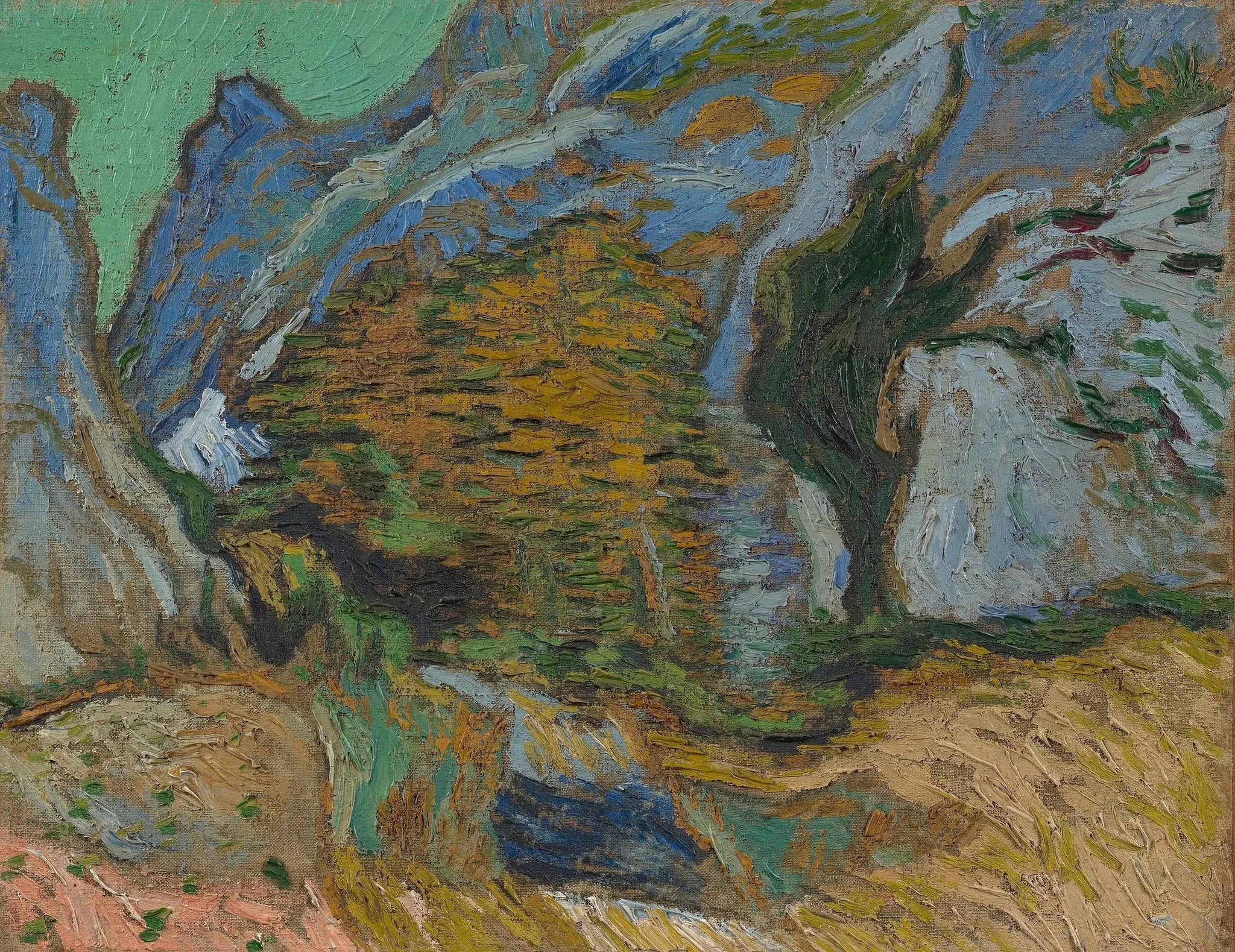 Ravin avec un petit ruisseau - Vincent van Gogh image 1 reproduction artisanale de tableau