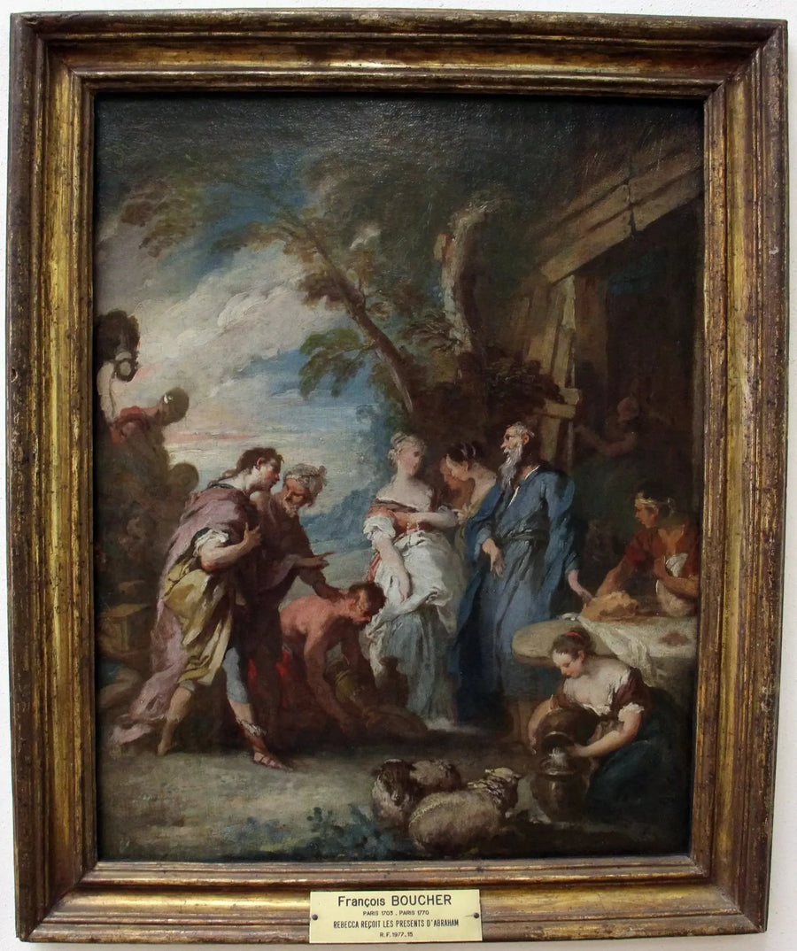 Rebecca erhält die Gegenstände von Abraham - François Boucher