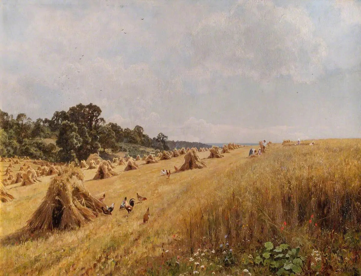 Récolte dans le champ familial - Edward Wilkins Waite image 1 tableau peint à l’huile sur toile