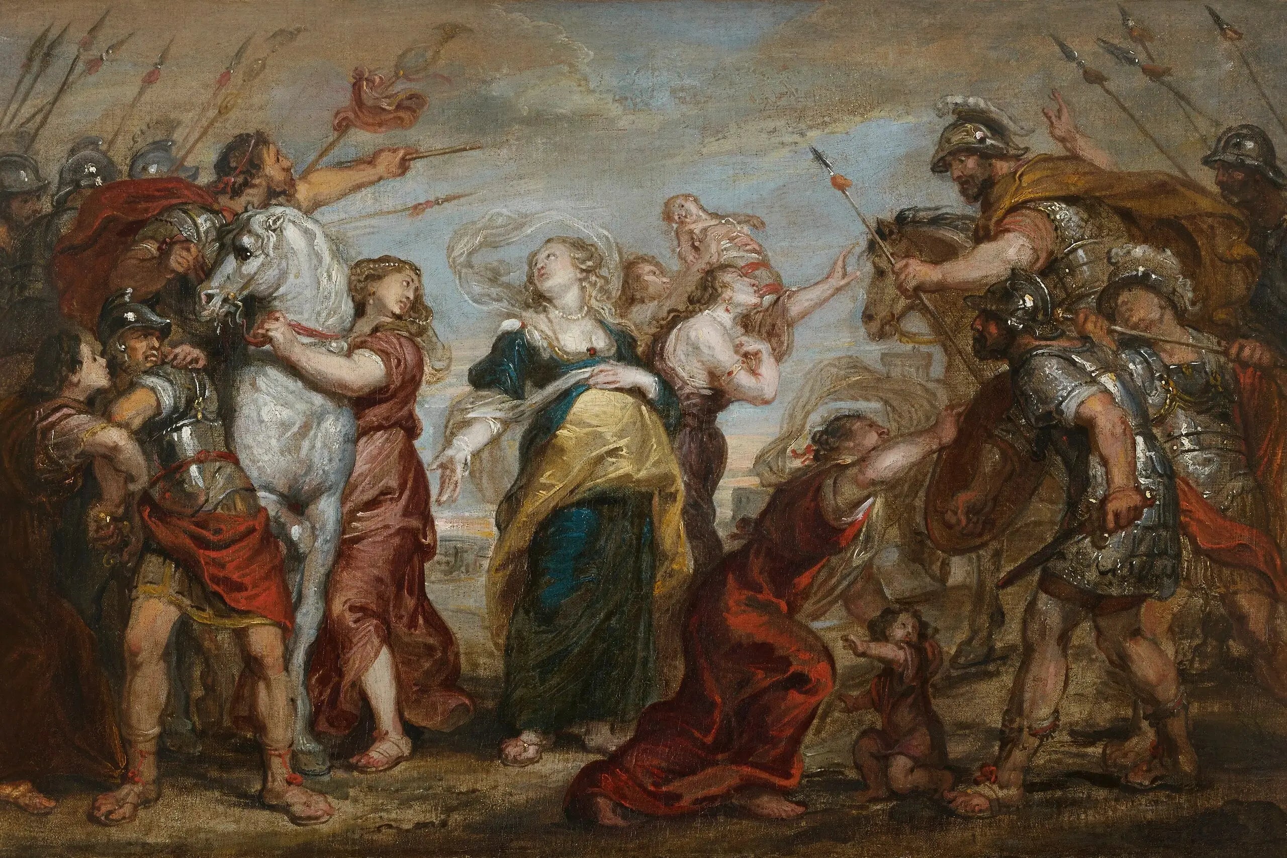 Réconciliation entre Sabins et Romains - Juste d'Egmont image 1 reproduction artisanale de tableau