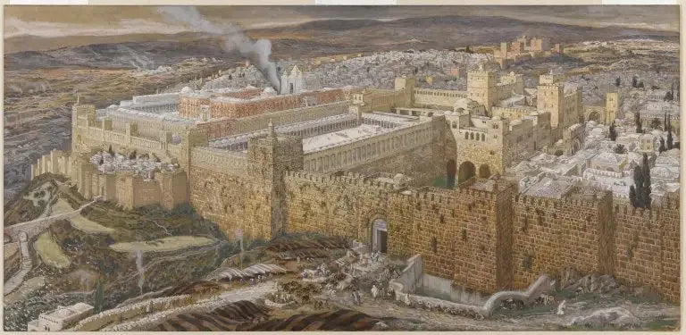 Rekonstruktion von Jerusalem und dem Tempel des Herodes - James Tissot